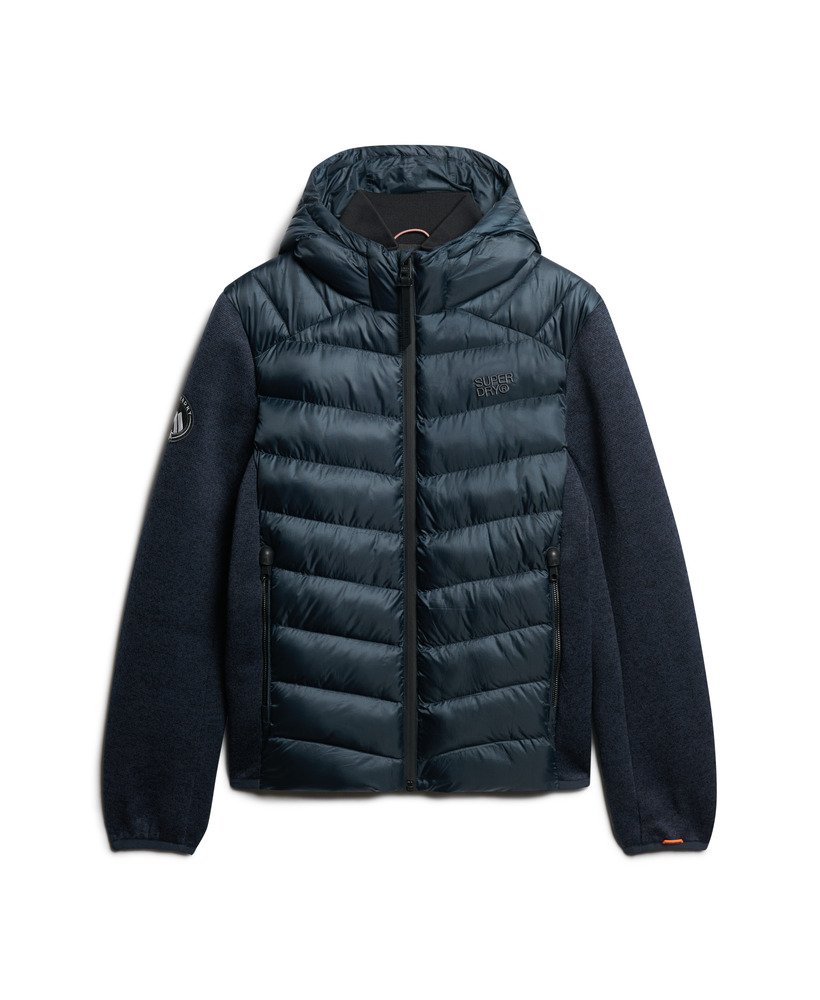 kurtka hybrydowa storm z dzianiny z kapturem w kolorze eclipse navy marl