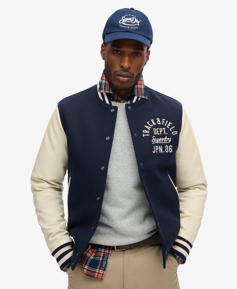 kurtka bomberka varsity chain stitch w kolorze atlantic navy