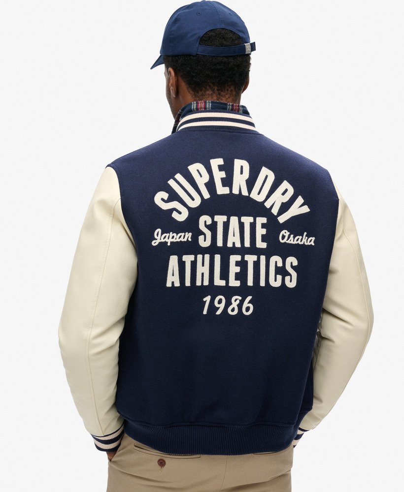 kurtka bomberka varsity chain stitch w kolorze atlantic navy