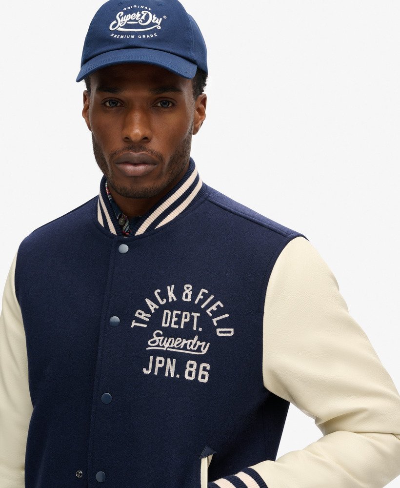 kurtka bomberka varsity chain stitch w kolorze atlantic navy