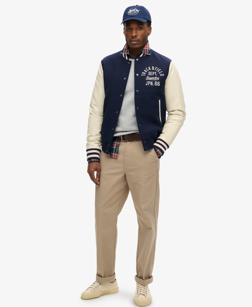 kurtka bomberka varsity chain stitch w kolorze atlantic navy