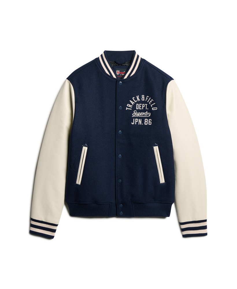 kurtka bomberka varsity chain stitch w kolorze atlantic navy