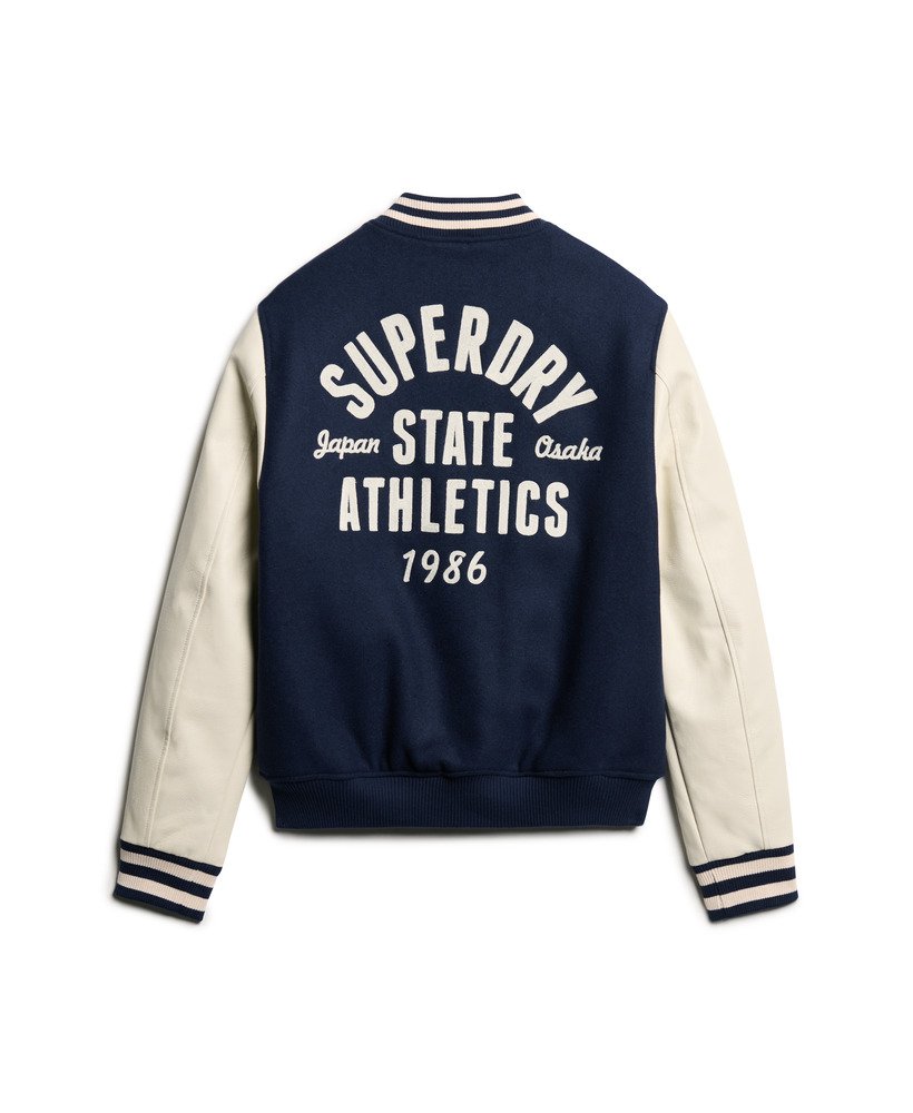 kurtka bomberka varsity chain stitch w kolorze atlantic navy