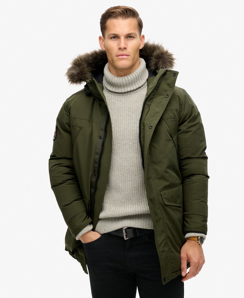 kurtka parka ze sztucznego futra everest w kolorze khaki