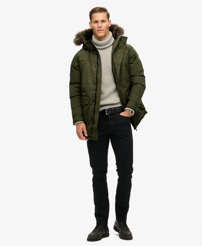 kurtka parka ze sztucznego futra everest w kolorze khaki