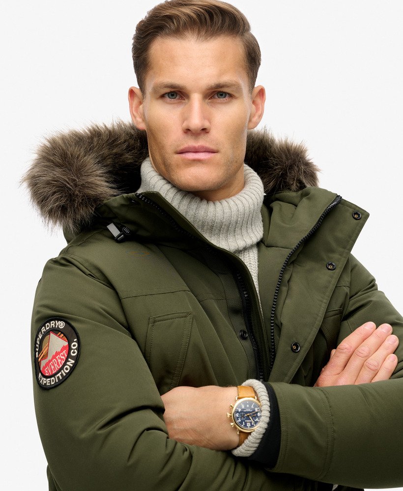 kurtka parka ze sztucznego futra everest w kolorze khaki