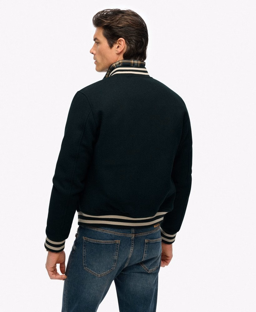 Kurtka bomberka z mieszanki wełny z monogramem Varsity