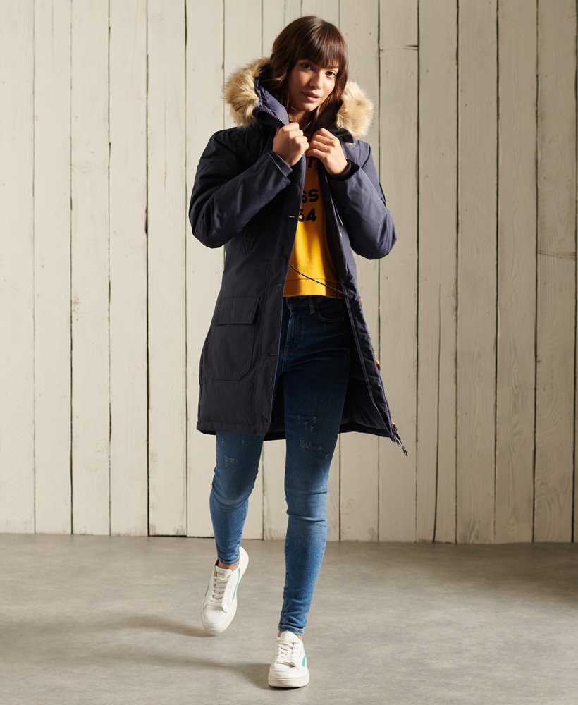 kurtka rookie down parka w kolorze rinsed navy