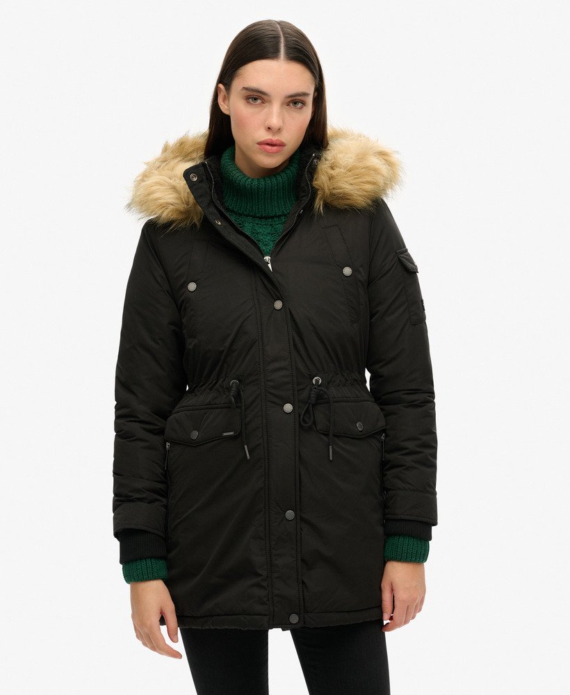 kurtka parka z mikrofibry nadare w kolorze czarnym