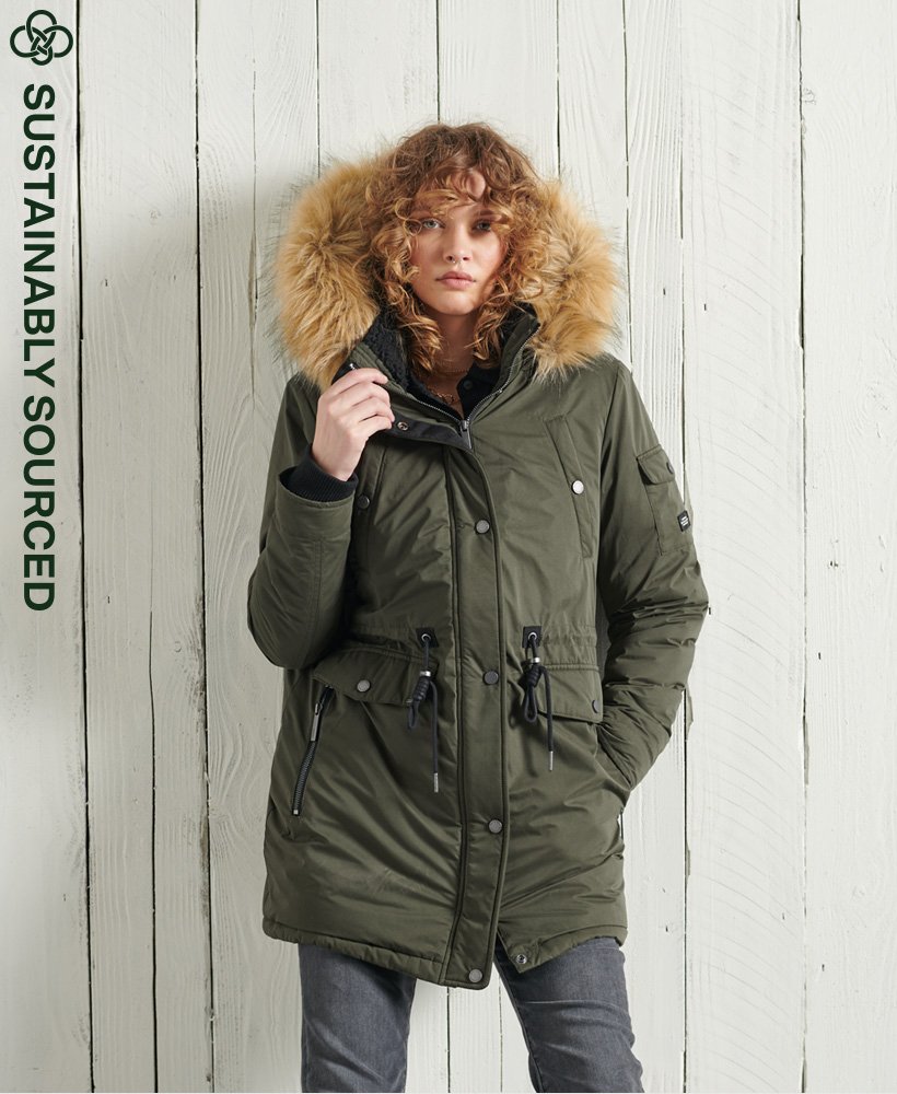 kurtka parka z mikrofibry nadare w kolorze dark moss