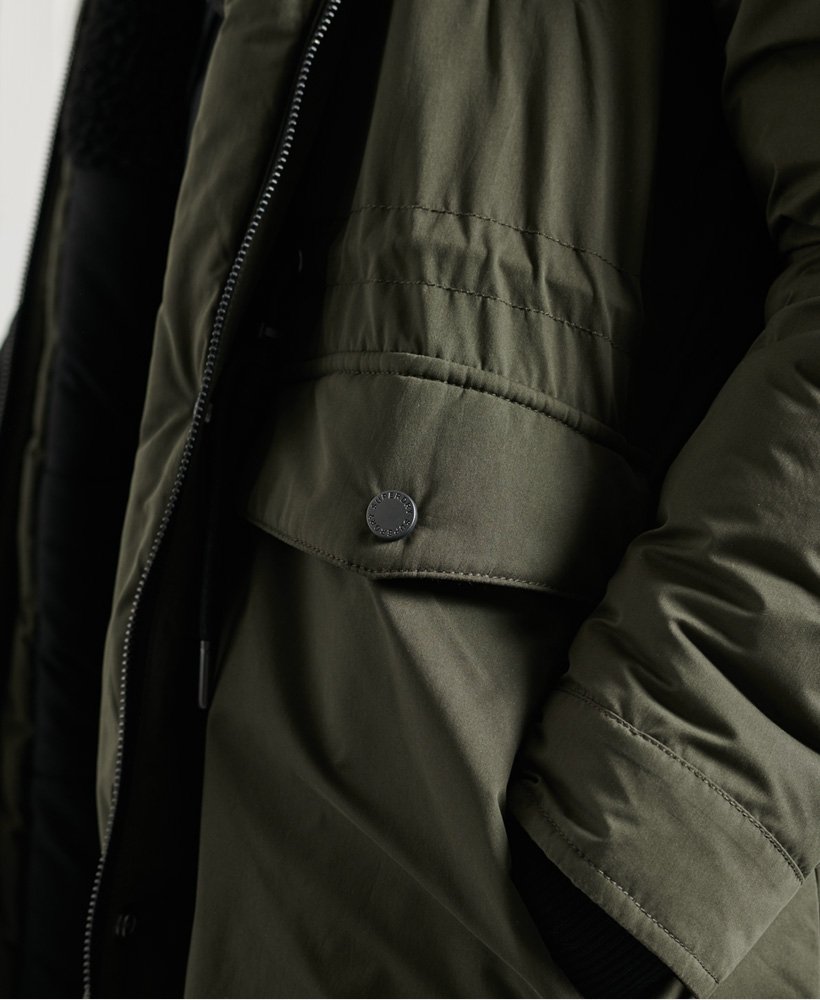 kurtka parka z mikrofibry nadare w kolorze dark moss