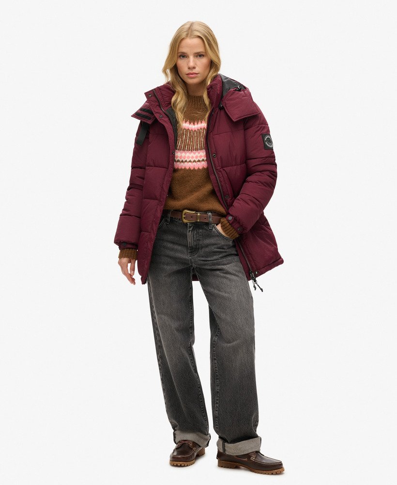 płaszcz expedition cocoon padded coat w kolorze port