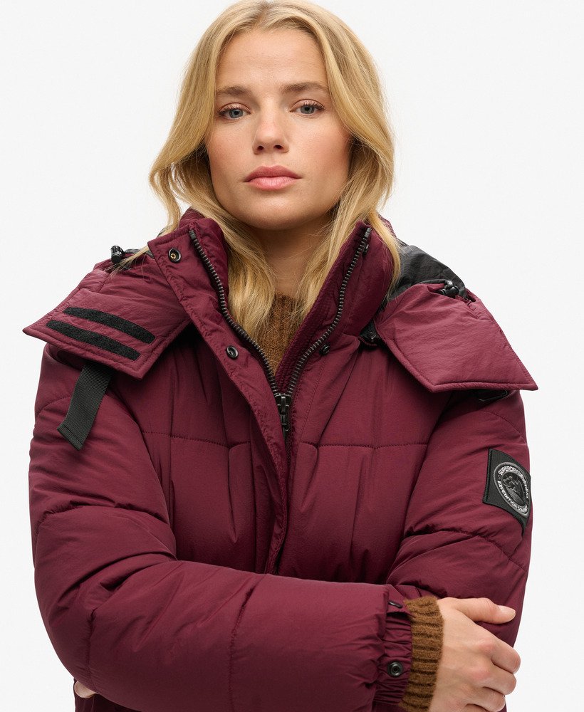 płaszcz expedition cocoon padded coat w kolorze port