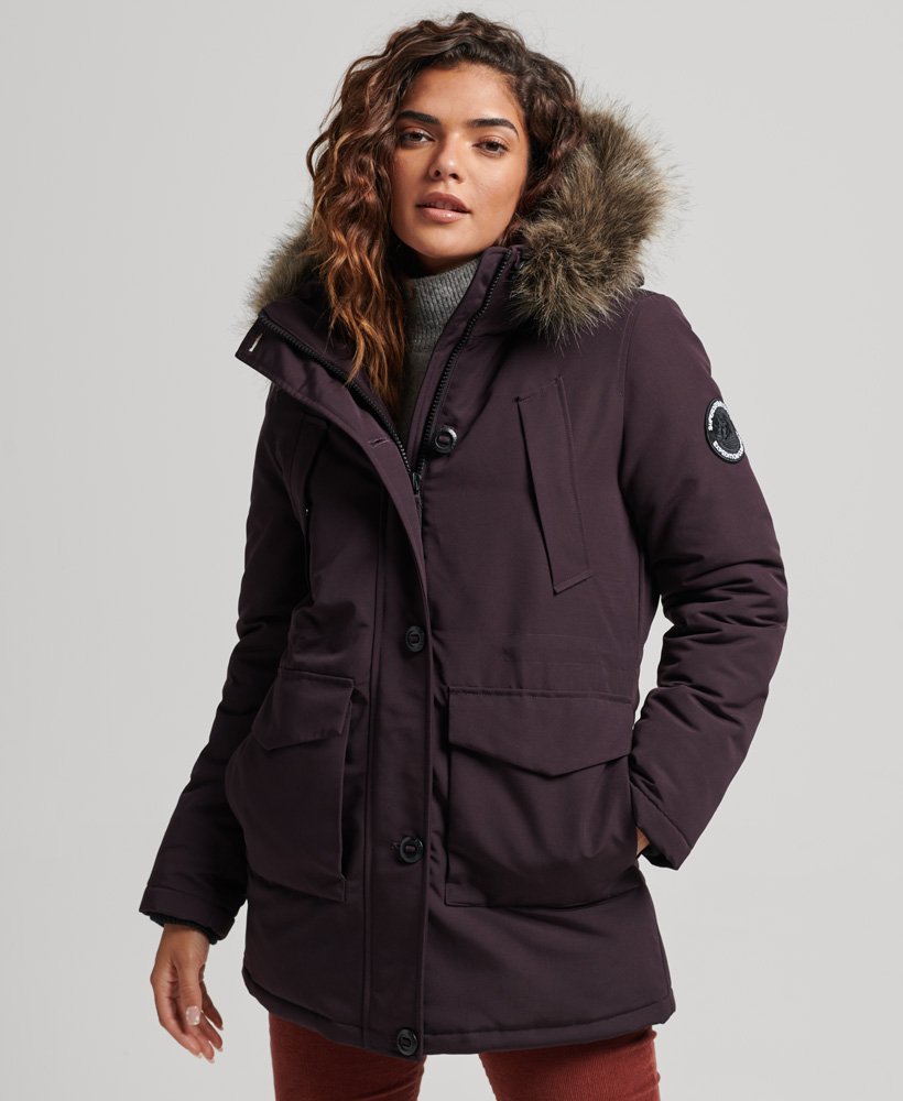 płaszcz everest parka w kolorze śliwkowym