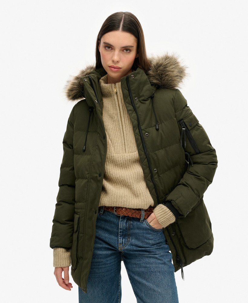 kurtka typu parka z mikrofibry expedition w kolorze oliwkowym surplus goods