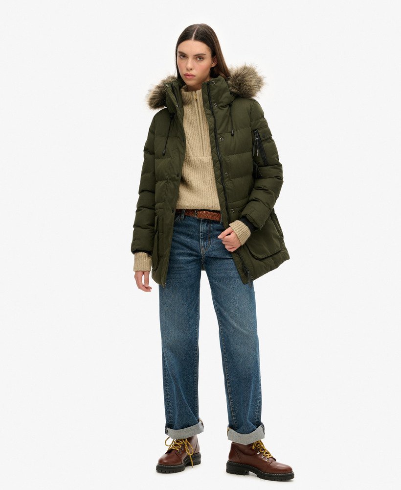 kurtka typu parka z mikrofibry expedition w kolorze oliwkowym surplus goods