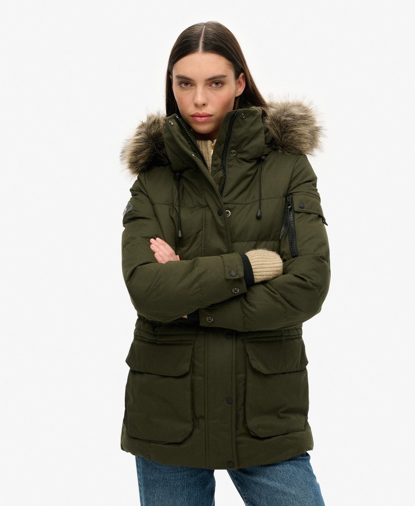 kurtka typu parka z mikrofibry expedition w kolorze oliwkowym surplus goods