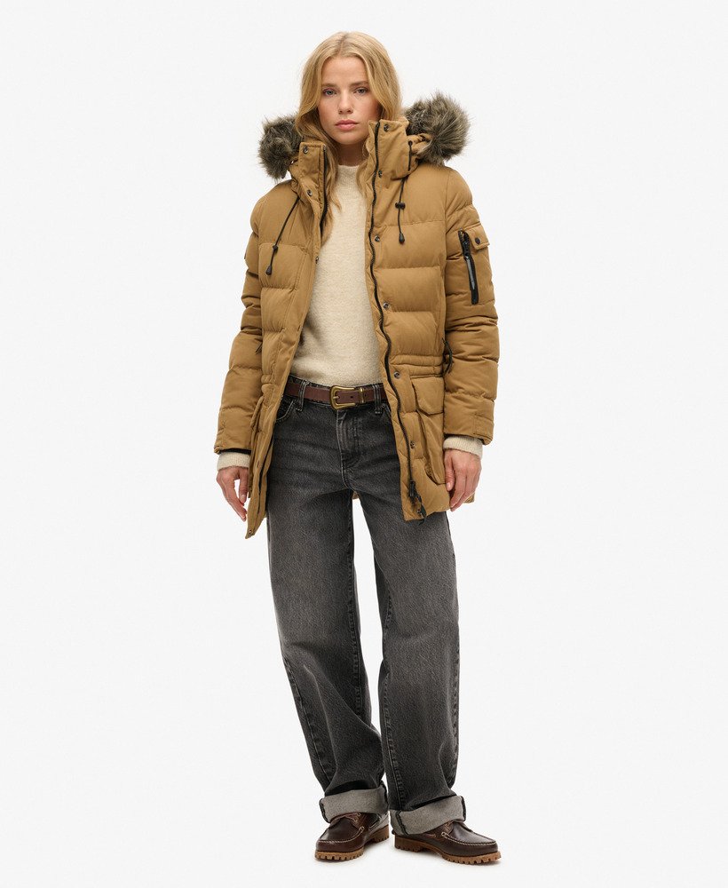 kurtka typu parka z mikrofibry expedition w kolorze sandstone
