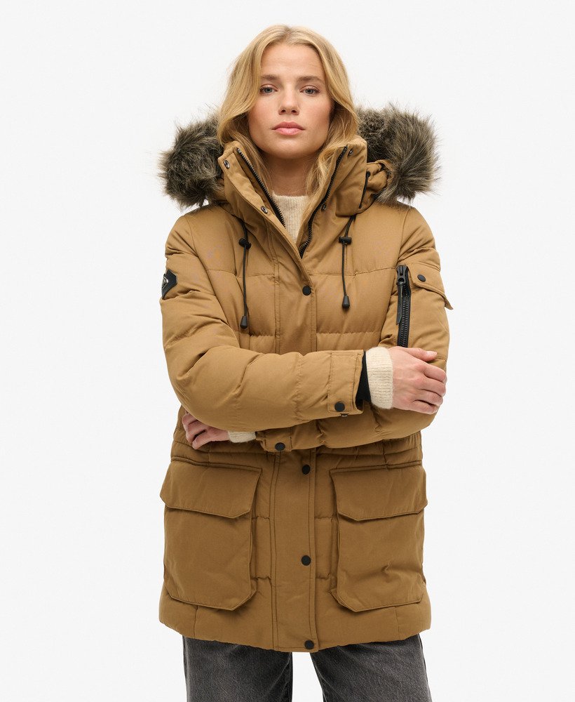 kurtka typu parka z mikrofibry expedition w kolorze sandstone