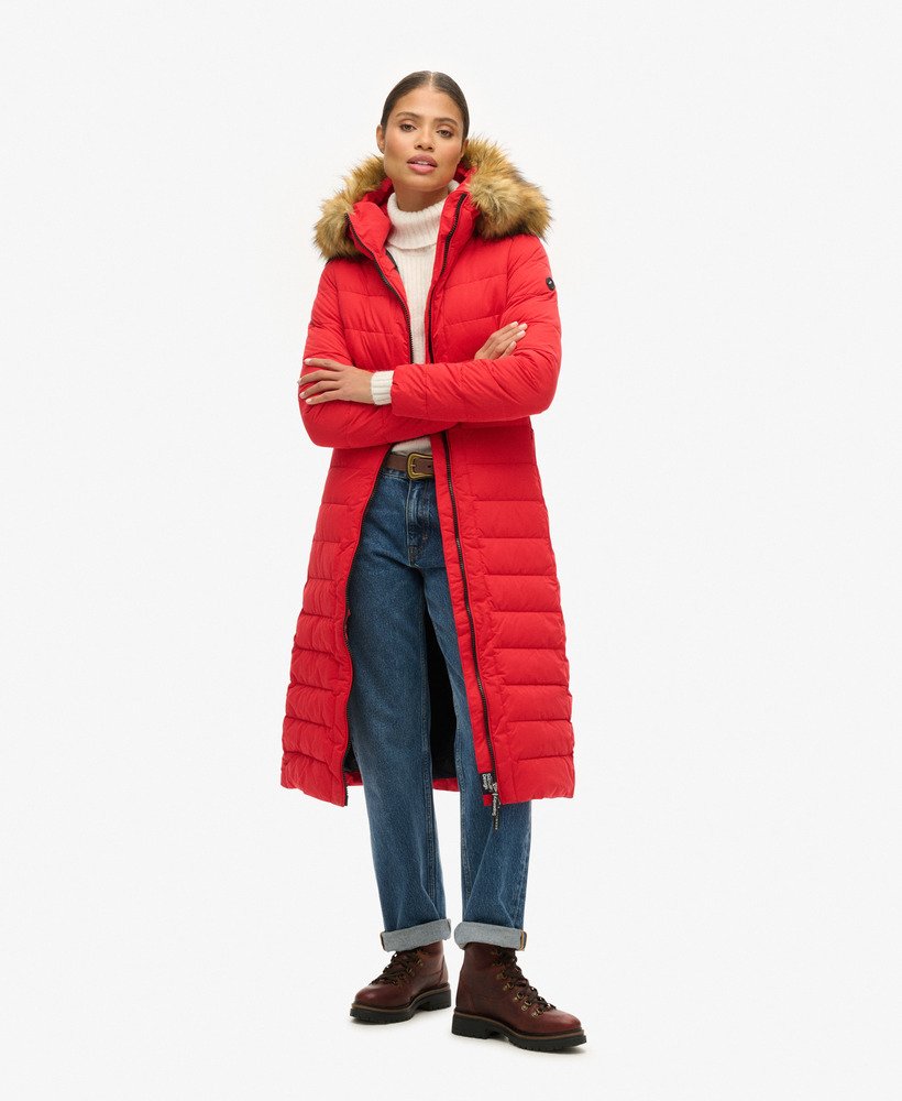kurtka puchowa arctic longline w kolorze czerwonym o wysokim ryzyku
