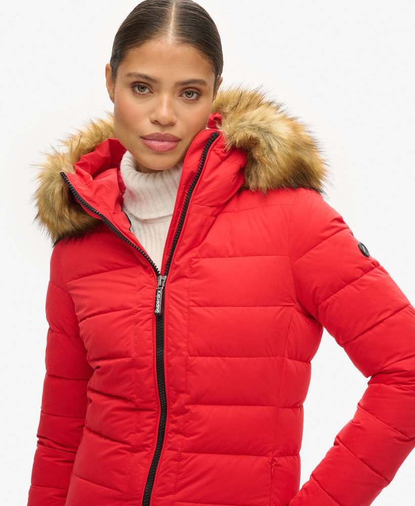 kurtka puchowa arctic longline w kolorze czerwonym o wysokim ryzyku