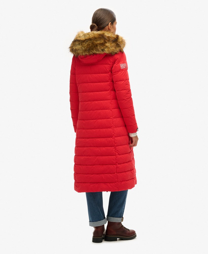 kurtka puchowa arctic longline w kolorze czerwonym o wysokim ryzyku