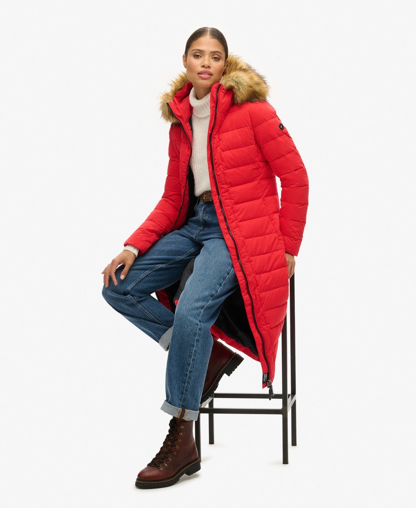kurtka puchowa arctic longline w kolorze czerwonym o wysokim ryzyku