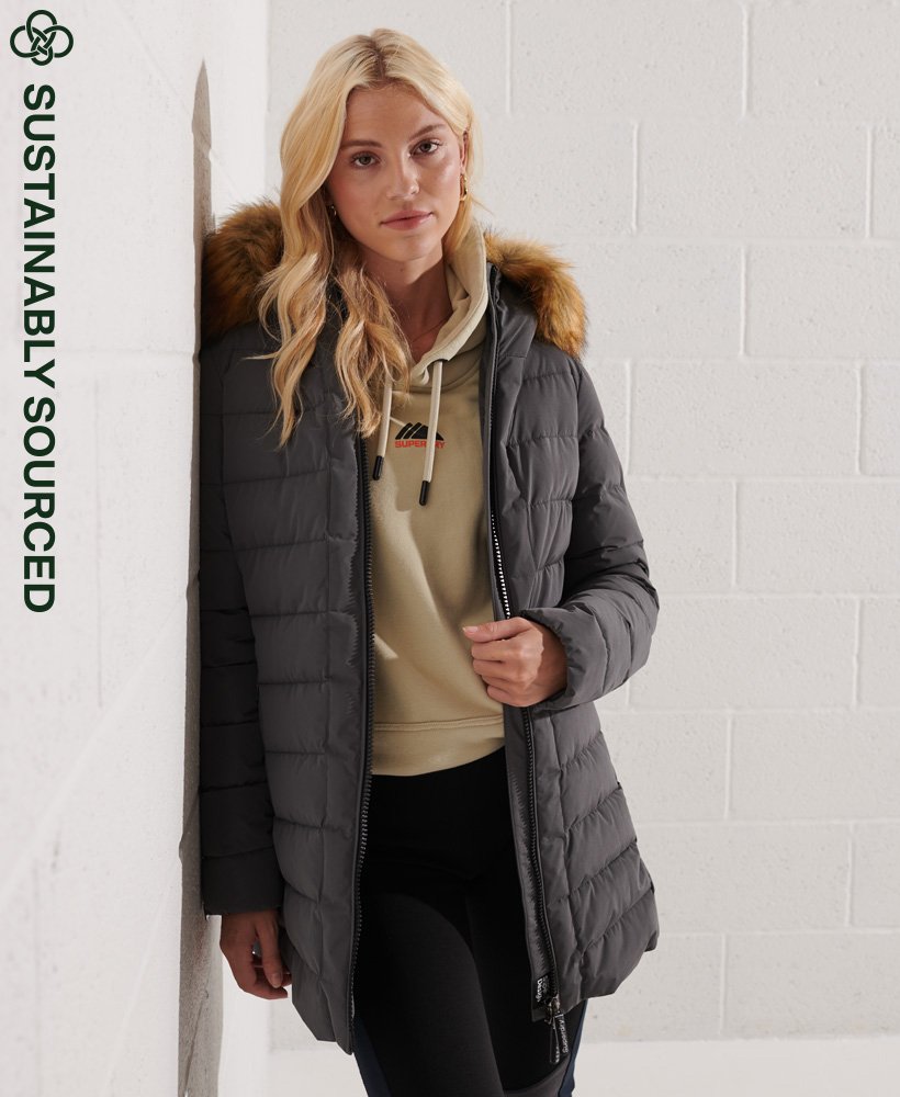 arctic tall puffer coat w kolorze charcoal