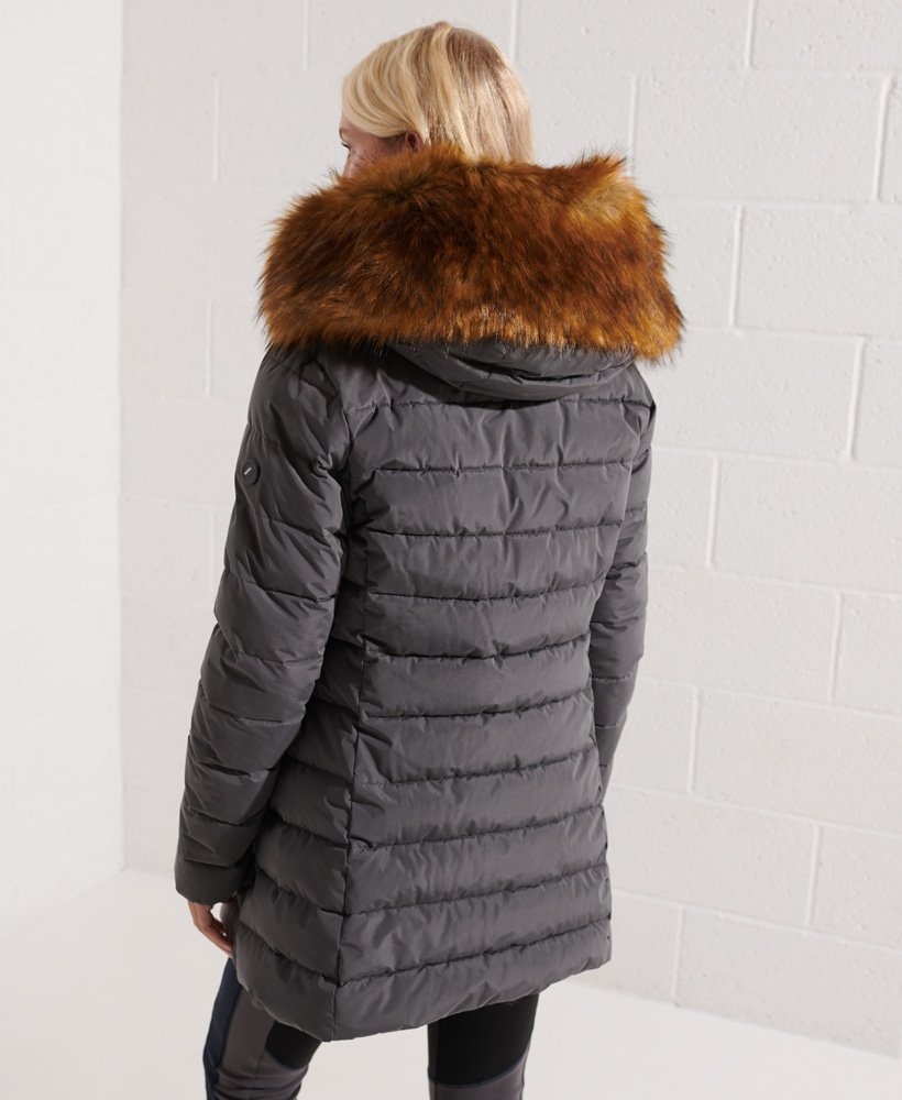 arctic tall puffer coat w kolorze charcoal