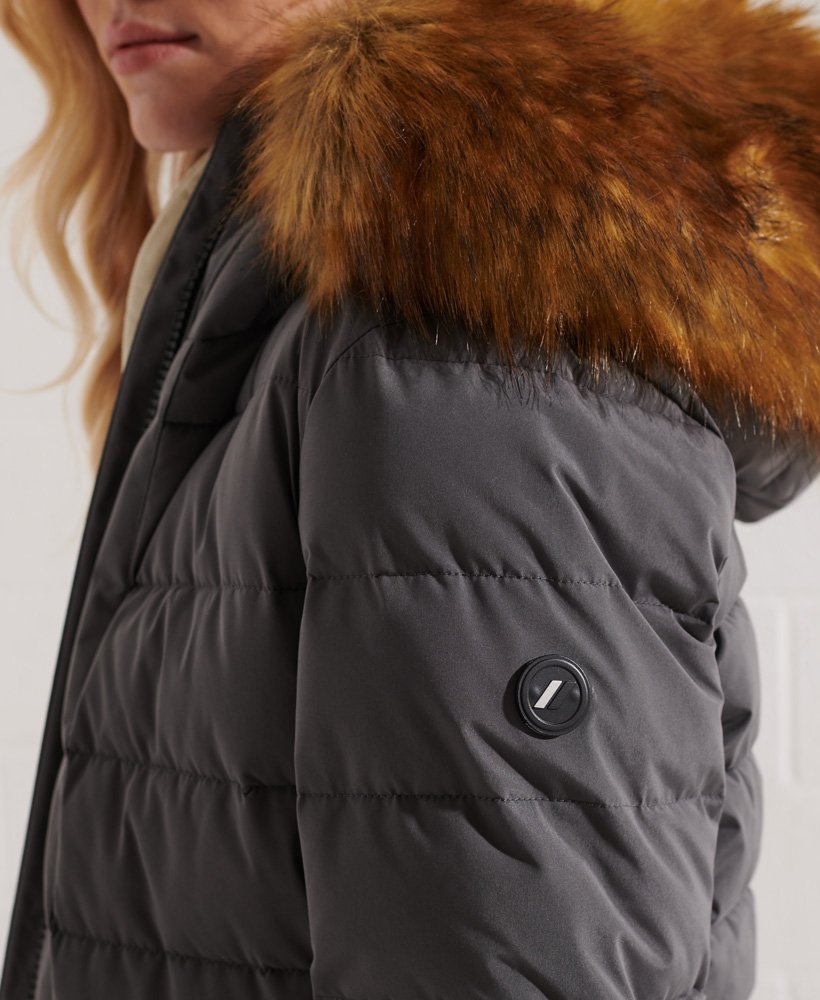 arctic tall puffer coat w kolorze charcoal