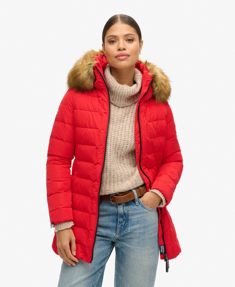 arctic tall puffer coat w kolorze czerwonym o wysokim ryzyku