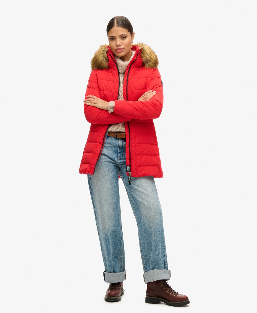 arctic tall puffer coat w kolorze czerwonym o wysokim ryzyku