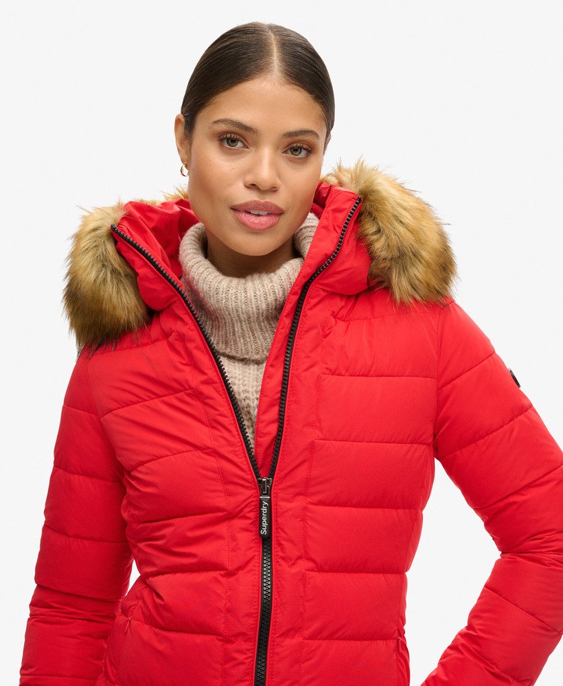 arctic tall puffer coat w kolorze czerwonym o wysokim ryzyku