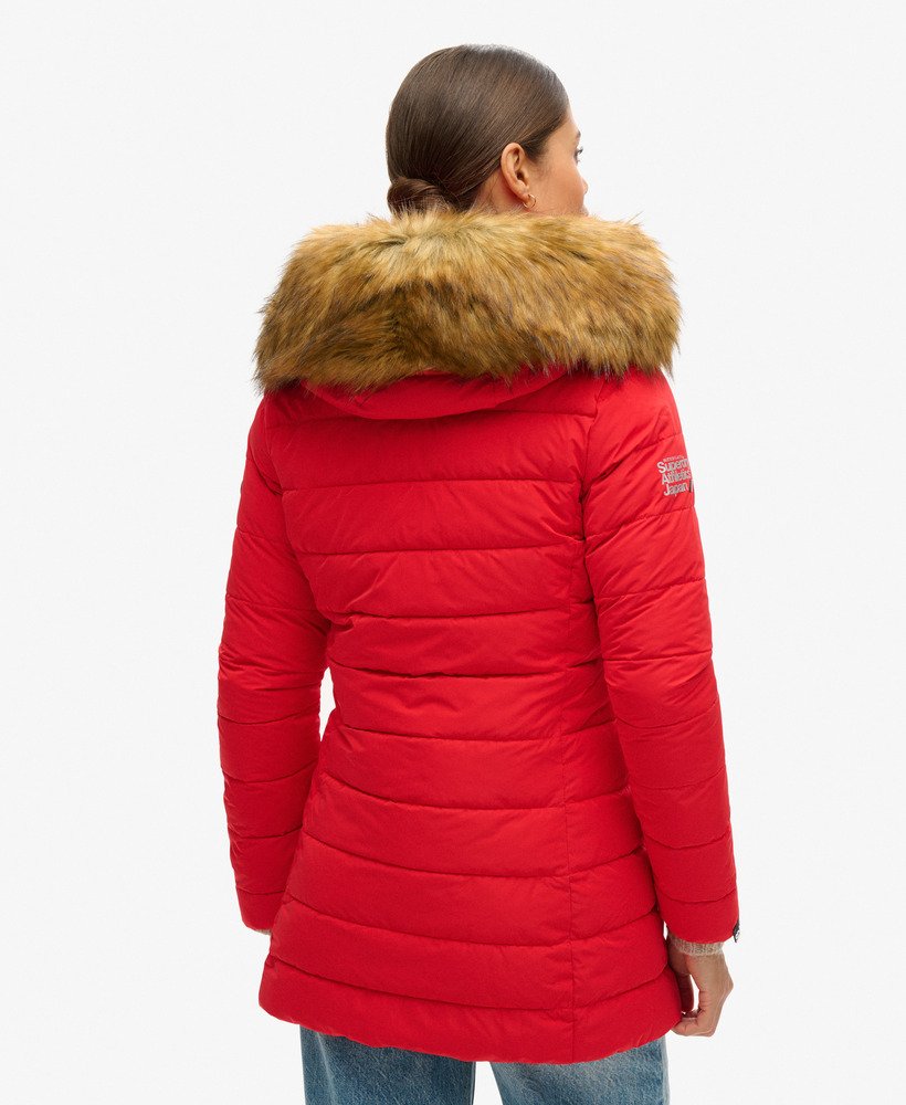 arctic tall puffer coat w kolorze czerwonym o wysokim ryzyku