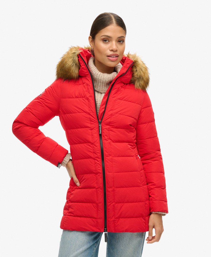 arctic tall puffer coat w kolorze czerwonym o wysokim ryzyku