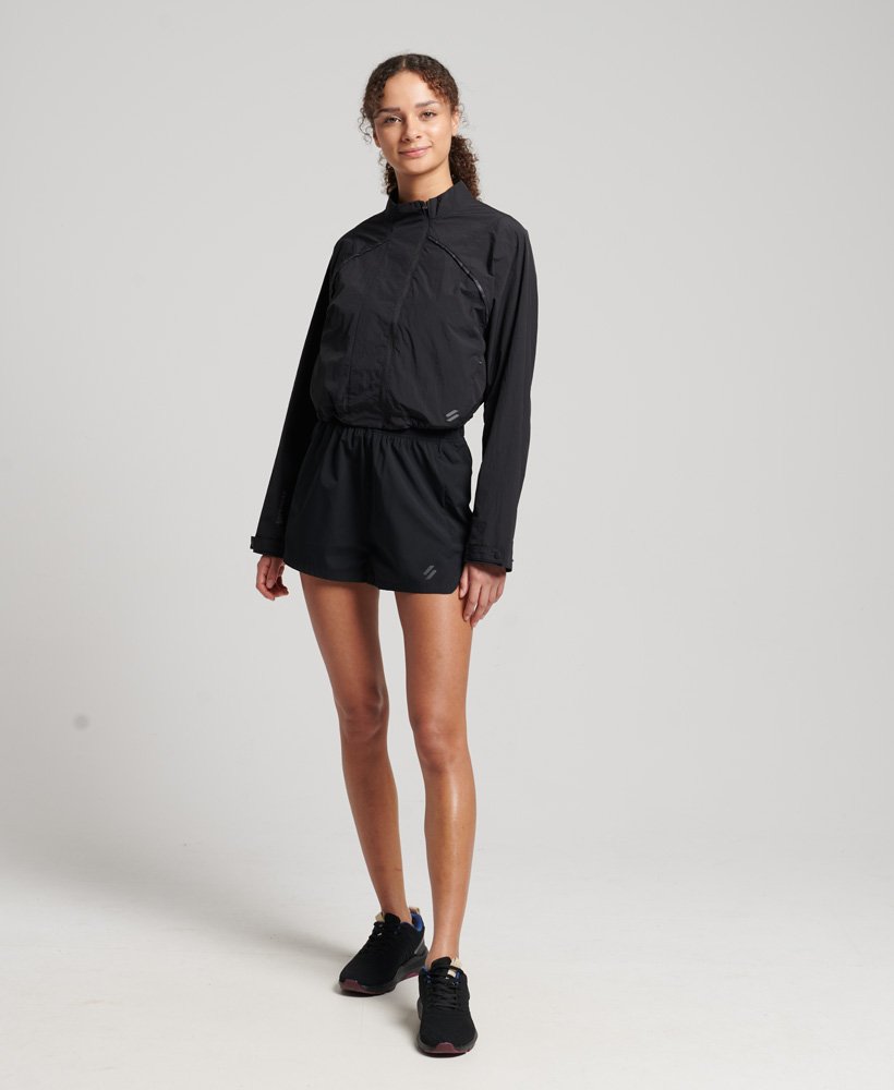 kurtka run cropped weatherproof w kolorze czarnym