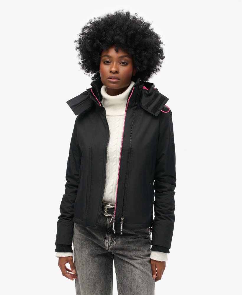 kurtka wiatrówka pop zip z kapturem arctic sd-windcheater w kolorze czarnymczarnympunk rÓŻowym