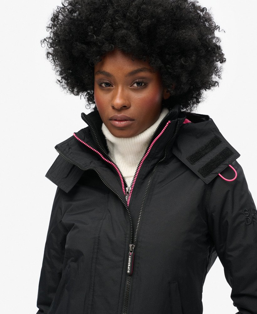 kurtka wiatrówka pop zip z kapturem arctic sd-windcheater w kolorze czarnymczarnympunk rÓŻowym