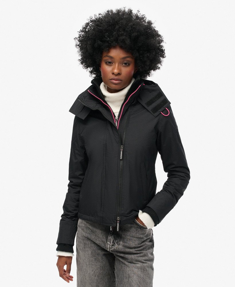 kurtka wiatrówka pop zip z kapturem arctic sd-windcheater w kolorze czarnymczarnympunk rÓŻowym