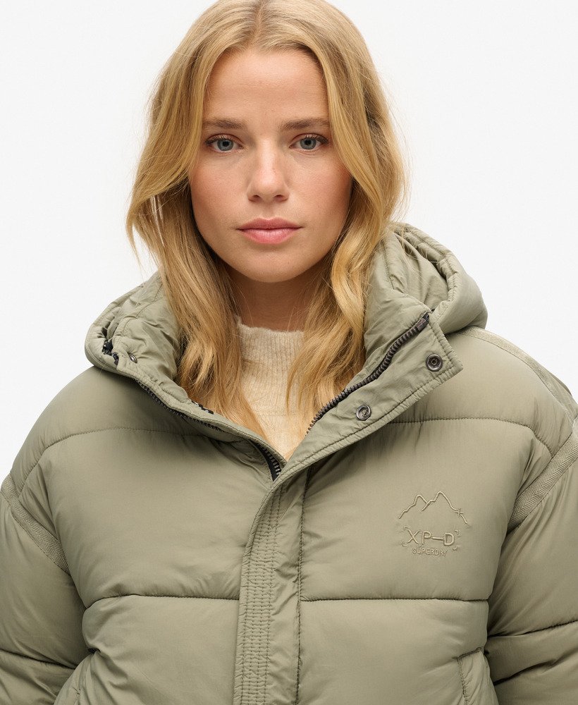 kurtka puchowa cocoon w kolorze jasnym khaki