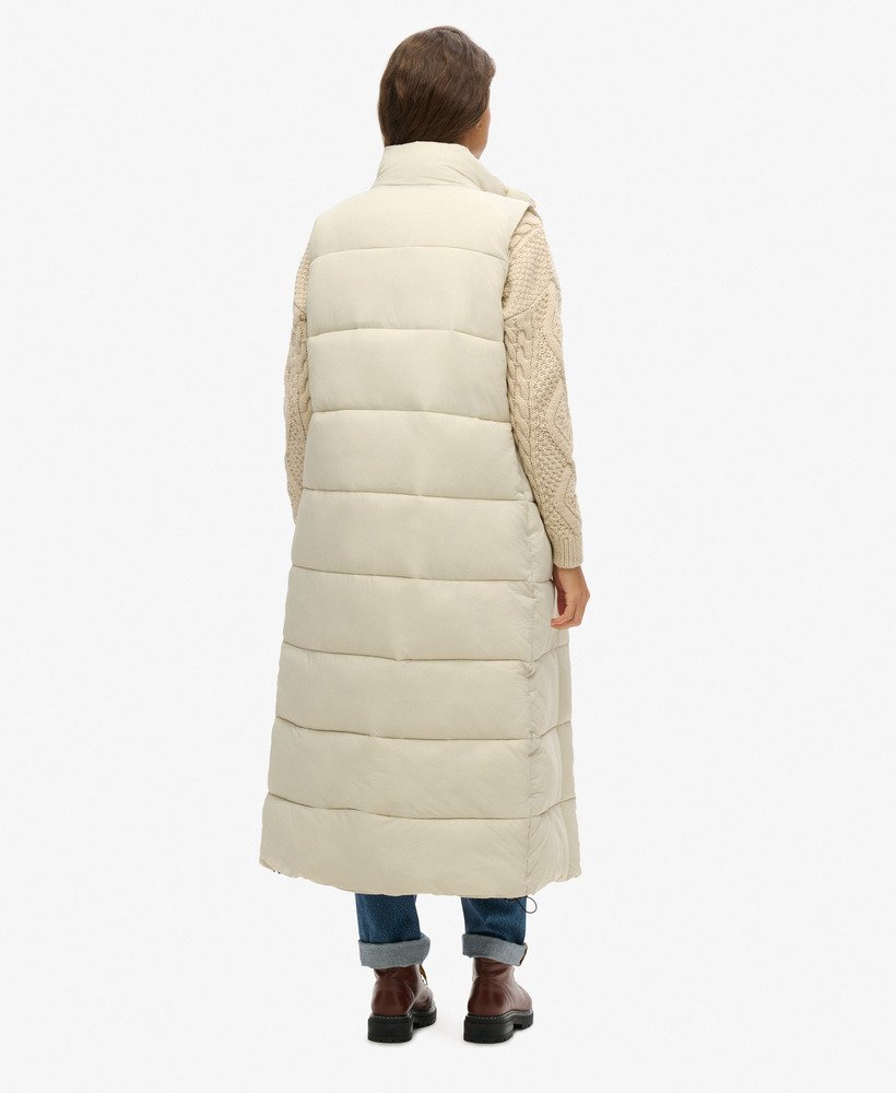 pikowana kamizelka ripstop longline puffer w kolorze pelikana