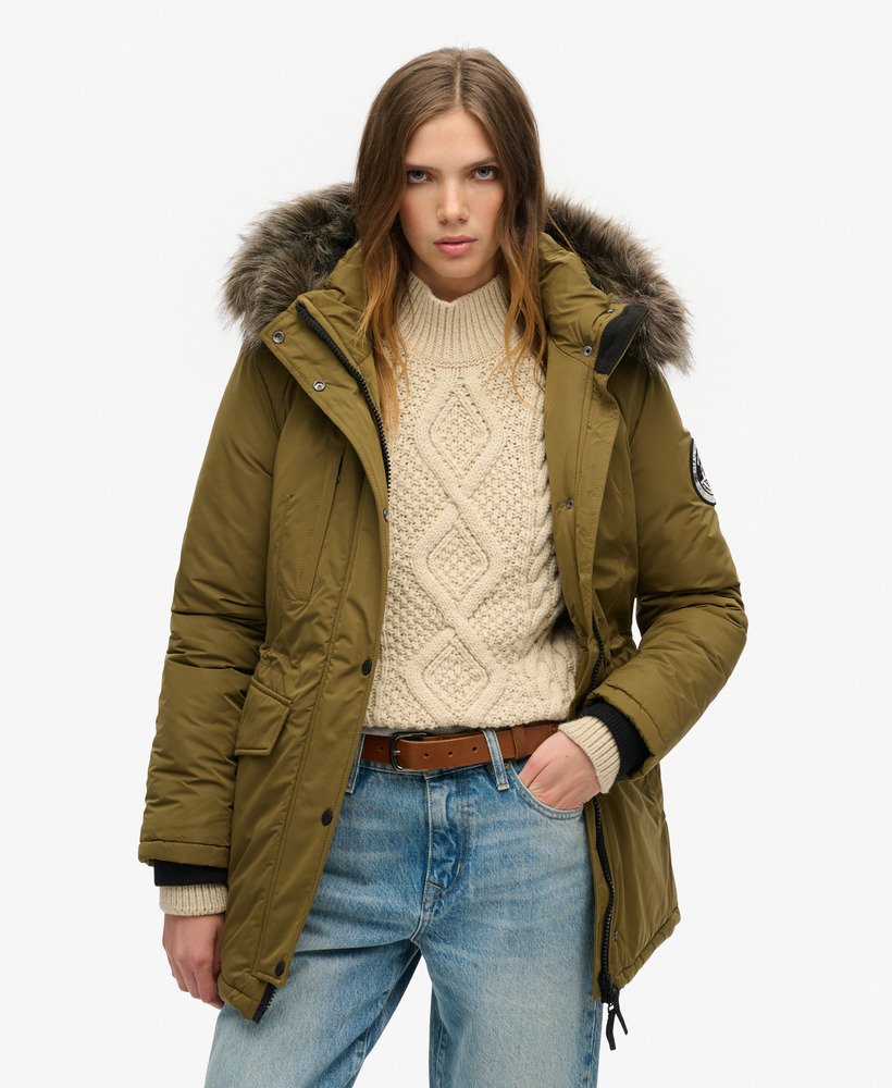 płaszcz parka ashley everest w kolorze khaki
