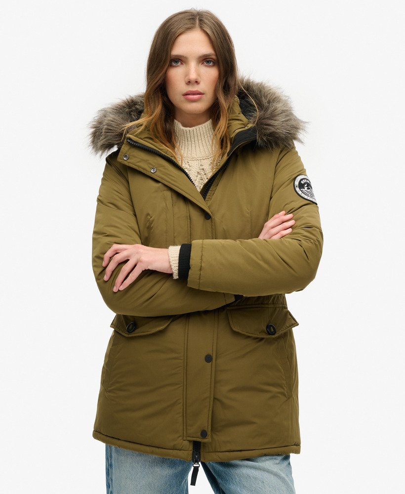 płaszcz parka ashley everest w kolorze khaki