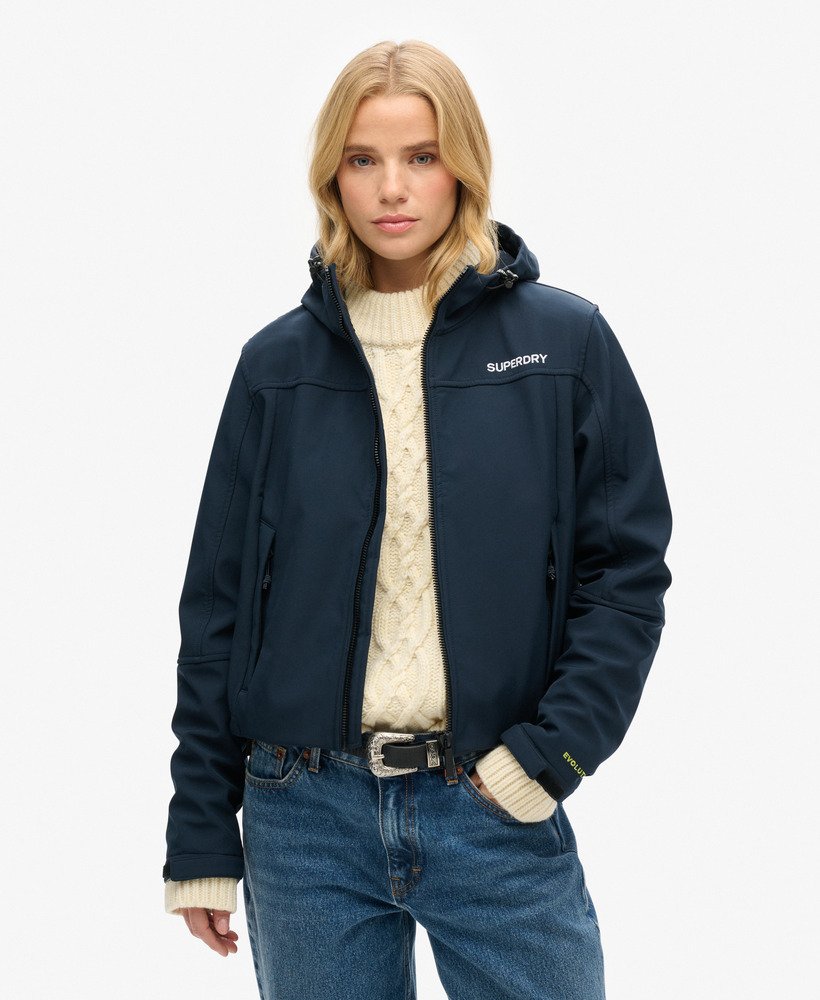 kurtka softshell z kapturem code trekker w kolorze eclipse navy