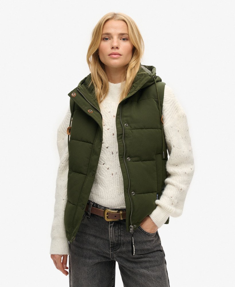 kamizelka puchowa everest z kapturem w kolorze abyss khaki