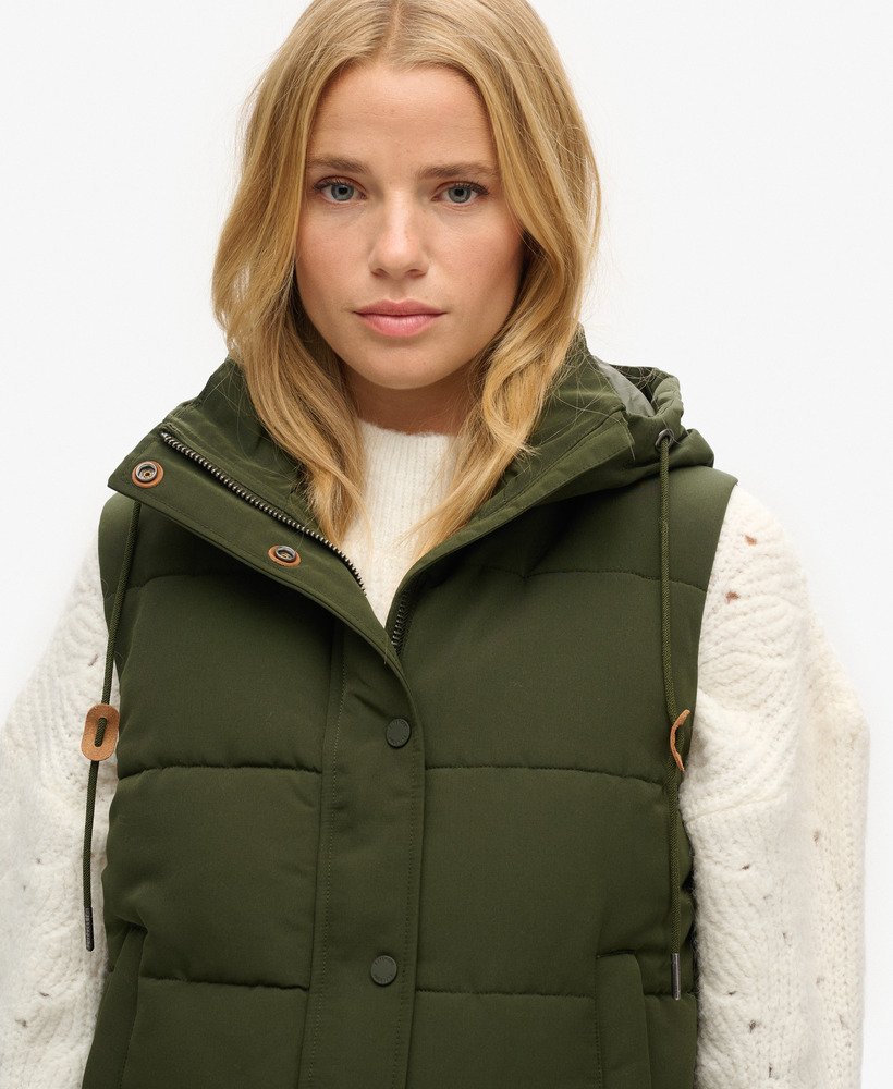 kamizelka puchowa everest z kapturem w kolorze abyss khaki