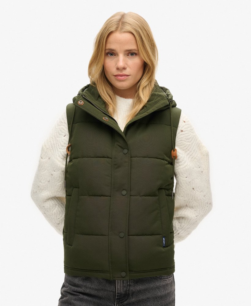 kamizelka puchowa everest z kapturem w kolorze abyss khaki