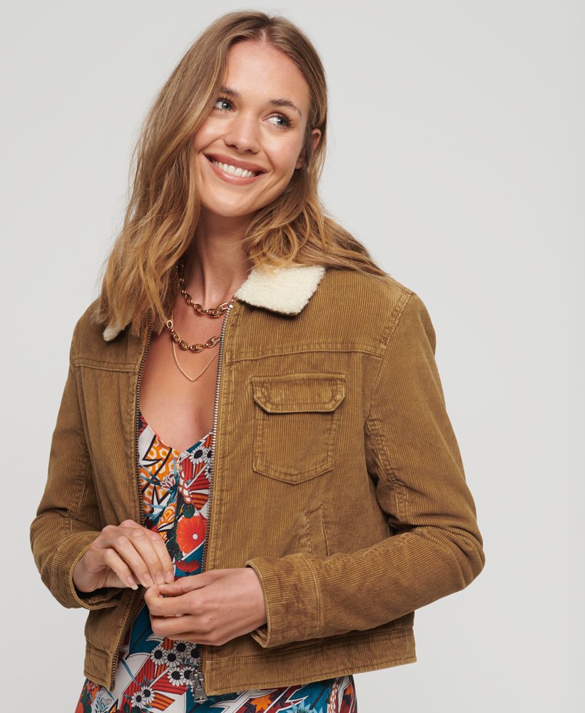 kurtka z podszewką z materiału sherpa w kolorze denim co tobacco