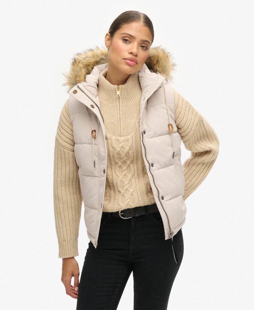 kamizelka puchowa everest faux fur puffer w kolorze chateau gray