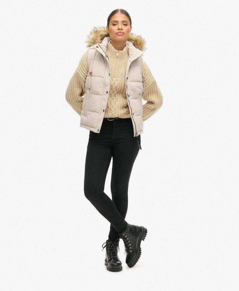 kamizelka puchowa everest faux fur puffer w kolorze chateau gray